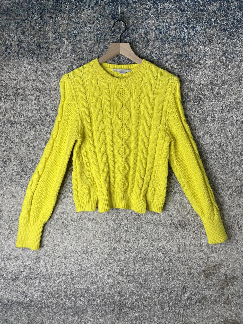 Stella McCartney Sweater Womens Medium Cable Knit Pullover Made In Italy Bold